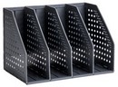 Лоток вертикальный Deli 4отд. 270х150х180мм черный пластик  79004Black