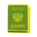 Обложка для паспорта с карманом на молнии, 132*198 мм, неон желтый, ДПС 2909-912
