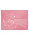 Папка-конверт пластиковая 0.12мм, на кнопке фА4, розовая, Flexoffice FO-CBF02 PINK