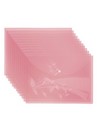 Папка-конверт пластиковая 0.12мм, на кнопке фА4, розовая, Flexoffice FO-CBF02 PINK