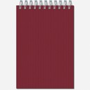 Блокнот на гребне фА6 50л. кл., темно-бордовый, дизайн.картон однотон.микровельвет с 2-х ст. 11с11-6  / 106352