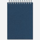 Блокнот на гребне фА6 50л. кл., темно-синий, дизайн.картон однотон.микровельвет 11с10-6 / 106350