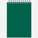 Блокнот на гребне фА6 50л. кл., темно-зеленый, дизайн.картон однотон.микровельвет 11с12-6  / 106351