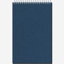 Блокнот на гребне фА5 50л. кл., темно-синий, дизайн.картон однотон.микровельвет 11с10 / 106347