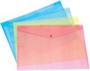 Папка-конверт пластиковая 0.14мм, на кнопке фВ5, для наглядного хранения документов , диагональная структура, ассорти, ErichKrause  2993