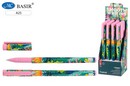 Ручка шар. VINSON Tropical синяя чернила на масляной основе, 0.7 мм., матовый под soft, яркий корпус рисунок тропики A25