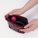 Косметичка дорожная L-2051-33, 15*3*8 см, на молнии, цвет чёрный/красный 7105618