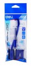 Ручка гел. Deli Daily прозрачный 0.5мм, синяя, на подставке линия 0.35мм резиновый грип E6791BLUE