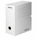 Короб архивный с клапаном А4, 150 мм, микрогофрокартон, белый, STAFF 128866