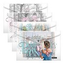 Набор из 4 папок-конвертов пластиковая 0.16мм, на кнопке фА4, ассорти, Dreamy Girls ErichKrause 54911