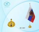 Подставка под настольные флажки: пластиковая под золото, круглой формы диаметр 5,5 см МС-3897