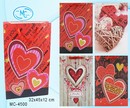 Пакет подарочный "LOVE" плотный 210 г/кв.м, цветной с рисунком, ассорти, размер 32*45*12 см. МС-4500