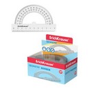 Транспортир пластиковый, Clear, 180°/10см, прозрачный, в коробке-дисплее, ErichKrause 49550