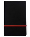 Записная книжка фА5, 80л., лин., тв. перепл., кожзам, чёрный/красный  С9049-01