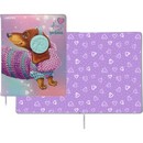 Дневник deVENTE. Dachshund универсальный блок, офсет 1 краска, белая бумага 80 г/м2, твердая обложка из искусственной кожи с поролоном, цветная печать, аппликация из меха, отстрочка, цветной форзац, 1 ляссе 2222317