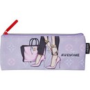 Пенал - косметичка "deVENTE. Fashion" 21,5x9x1 см, плоский, на молнии, фактурная искусственная кожа, с подкладом 7024321