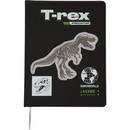 Дневник deVENTE. T-Rex универсальный блок, офсет 1 краска, белая бумага 80 г/м?, твердая обложка из искусственной кожи, шелкография, аппликация из искусственной кожи, 1 ляссе 2022377