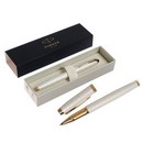 Ручка роллер Parker Im Premium Pearl GT, жемчужная, черные чернила, в подарочной коробке 2143646