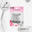 Булавка английская металл №3 4,2*0,8*0,1см (наб 10 шт цена за наб) серебряный АУ   3945636 3945636    