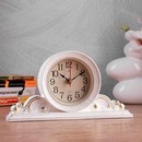 Часы настольные Милица, плавный ход, 26 х 14 см, корпус белый с золотом 4833055 4833055    