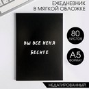 Ежедневник в тонкой обложке "Вы все меня бесите" 5148860 5148860    