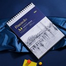 Альбом для графики на гребне, А4, 160г/м2, 60л., спираль по короткой стороне, твердая обложка, Finenolo C276