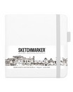 Блокнот для зарисовок "Sketchbook" 120*120 мм, 140 г/м2, 80л., твердая обложка, белый, Sketchmarker 2314102SM