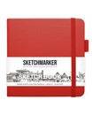 Блокнот для зарисовок "Sketchbook" 120*120 мм, 140 г/м2, 80л., твердая обложка, красный, Sketchmarker 2314202SM