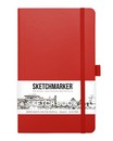 Блокнот для зарисовок "Sketchbook" 130*210 мм, 140 г/м2, 80л., твердая обложка, красный, Sketchmarker 2314203SM