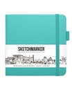 Блокнот для зарисовок "Sketchbook" 120*120 мм, 140 г/м2, 80л., твердая обложка, аквамарин, Sketchmarker 2314502SM