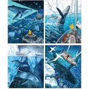 Тетрадь 48л. кл., "Девочка и киты" обл. мелов.картон 3302
