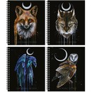 Тетрадь 96л. кл., на гребне "Lunar dark Animals"  обл .мел. картон+ выб. УФ-лак 3312-96