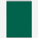 Блокнот на гребне фА4 50л. кл., темно-зеленый, дизайн.картон однотон."микровельвет" с 2-х ст. 11с12-4