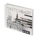 Блокнот для зарисовок "Sketchbook" на гребне, 180*155 мм, 160 г/м2, для гуаши и темперы, 60л., "SKETCH&ART BV", Альт 1-60-559/02