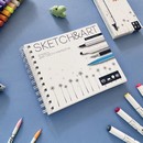 Блокнот для зарисовок "Sketchbook" на гребне, 180*155 мм, 170 г/м2, для скетчмаркеров, 80л., "SKETCH&ART BV", Альт 1-80-556/02