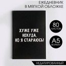 Ежедневник в тонкой обложке Хуже уже некуда, но я стараюсь! 5148862 5148862    