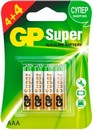 Батарейка GP Super ПРОМО (алкалиновые,мизинчиковые) 24A LR03/286 BL4+4 (8/96) LR03/286 BL4+4