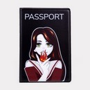 Обложка для паспорта 9,5*0,3*13,5 см, ПВХ, "Девочка", черный 9192290 9192290    