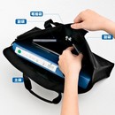 Папка-портфель Deli 2 отдел. A4 текстиль черный 63754BLACK
