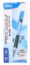Ручка шар. Deli Arrow синяя 0.7мм., корп.синий мет./синий резиновый грип EQ10-BL