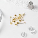 Булавка английская металл №0 2,8*0,5*0,1см (наб 10шт цена за наб) золотой АУ   5208928 5208928    