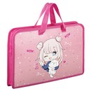 Папка на молнии с ручками ЮНЛАНДИЯ А4, 1 отделение, пластик, ширина 45 мм, Anime Pals 271457