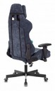 Кресло игровое Zombie VIKING KNIGHT Fabric синий Light-27 с подголов. крестов. металл 1372993