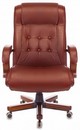 Кресло руководителя Бюрократ T-9926WALNUT светло-коричневый Leather Eichel кожа крестов. металл/дерево 1545727