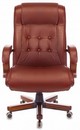 Кресло руководителя Бюрократ T-9926WALNUT светло-коричневый Leather Eichel кожа крестов. металл/дерево 1545727