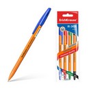 Набор ручек шариковых 4 цв., R-301 Stick Orange 0.7, цвет чернил: синий, черный, красный, зеленый (в пакете),  ErichKrause 44594