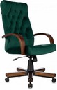 Кресло руководителя Бюрократ T-9928WALNUT Fabric зеленый Italia Green крестов. металл/дерево 1932029