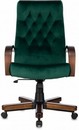 Кресло руководителя Бюрократ T-9928WALNUT Fabric зеленый Italia Green крестов. металл/дерево 1932029