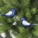 Украшение ёлочное "Птички" 2 шт., 11 см, пластик, цвет: синий/серебристый, ЗОЛОТАЯ СКАЗКА, 590894 590894