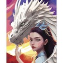Алмазная мозаика для детей "Девушка с драконом" 20*25 см     9614113 9614113    